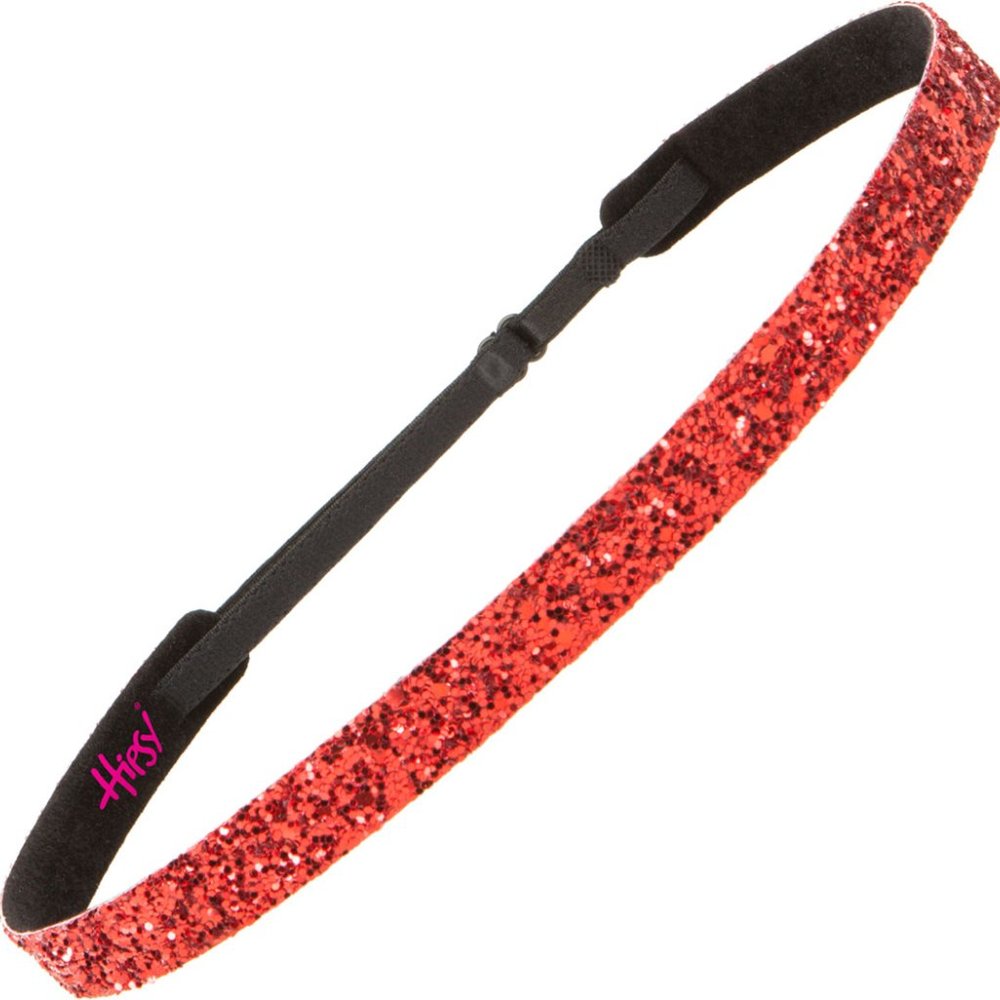 Hipsy Red Adjustable & No Slip Skinny Bling Glitter Hair Headband